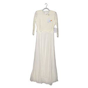 IVY &‎ OAK Snow White Lace & Chiffon Gown Womens Dress L NWT